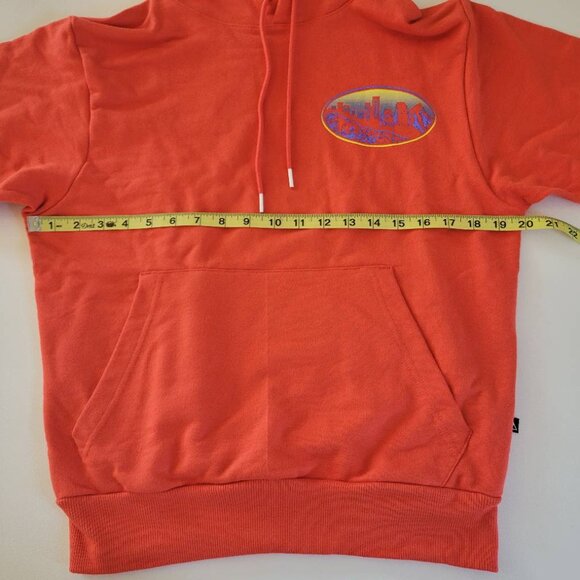 NWT Hanes Explorer Mens French Terry Hoodie Lightweight Graphic Orange Ombre XS - Picture 8 of 9